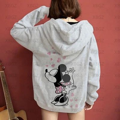 Sweat Couple Mickey Minnie Blanc