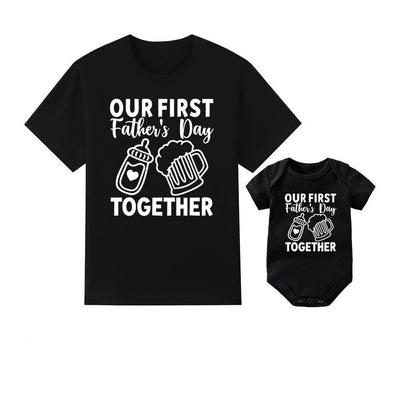 T Shirt Père Fils Fête des Pères Bière Lait