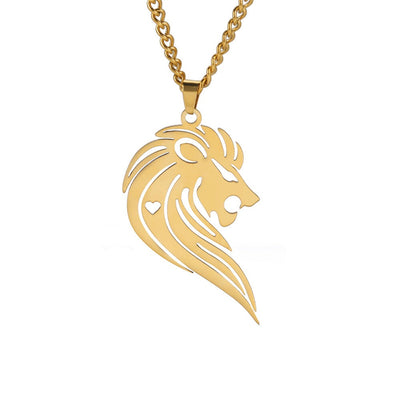 Collier Couple Coeur Lion