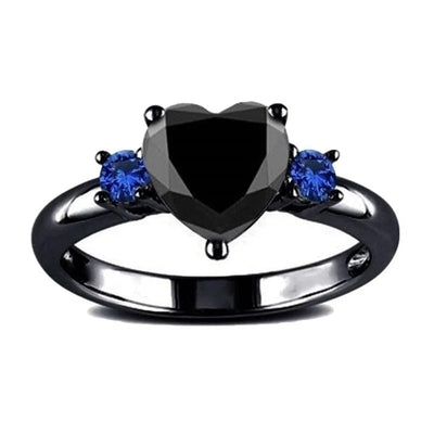 Bague Couple Coeur Noir