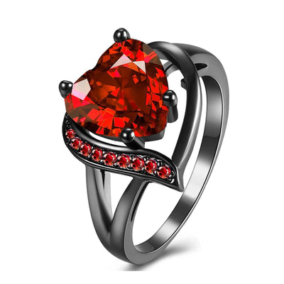 Bague Couple Coeur Rouge