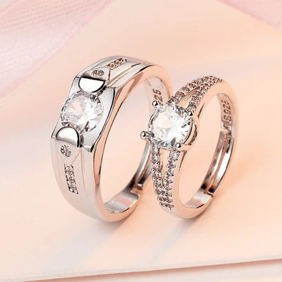 Bague Couple Grand Solitaire