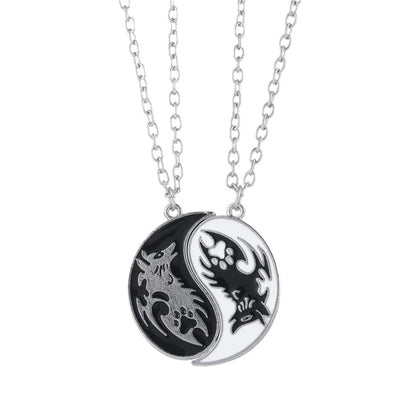Collier Couple Dragon Yin Yang