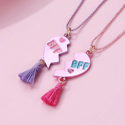 Collier Meilleure Amie BFF Rose