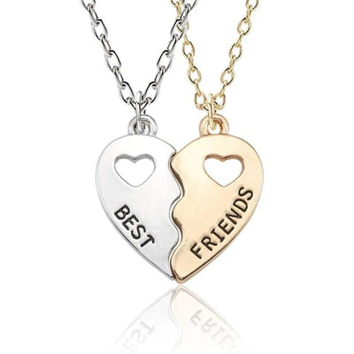 Collier Meilleure Amie Coeur Bicolore