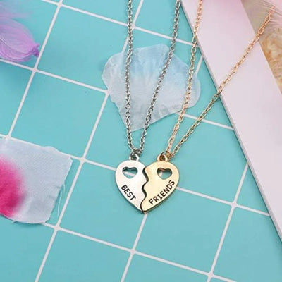 Collier Meilleure Amie Coeur Bicolore