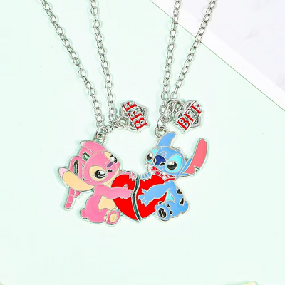 Collier Meilleure Amie Stitch Angel Coeur BFF