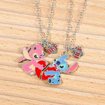 Collier Meilleure Amie Stitch Angel Coeur BFF