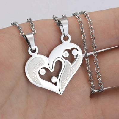 Collier Couple Double Coeur