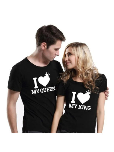 T Shirt King Queen Coeur