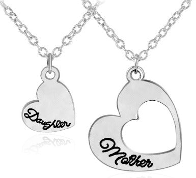 Collier Mère Fille Coeur Intérieur