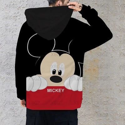 Sweat Couple Noir Mickey Minnie