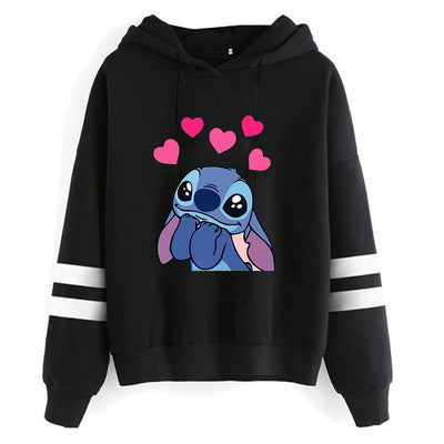 Sweat Meilleure Amie Stitch Coeurs Roses