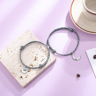 Bracelet Couple Lune Soleil magnetique