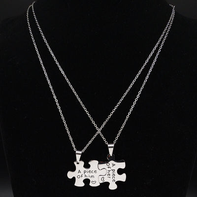 Collier Pendentif Couple Puzzle
