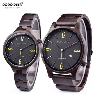 Montre Couple Homme Femme Bois Foncé - Matchingmood