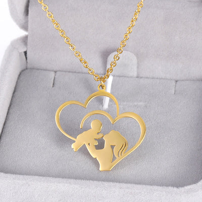 Collier Mère Fille Bébé Coeur