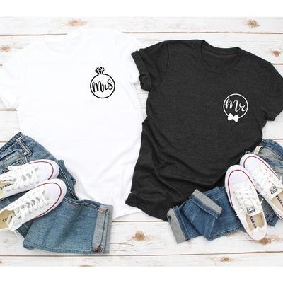 T Shirt Couple Mr and Mrs Wedding - MatchingMood
