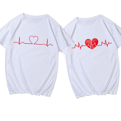 T Shirt Couple Battement de Coeur - MatchingMood