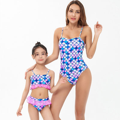 Maillot de Bain Mère Fille Motif Écailles