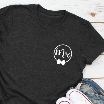 T Shirts Mr and Mrs Wedding pour Couple Noir