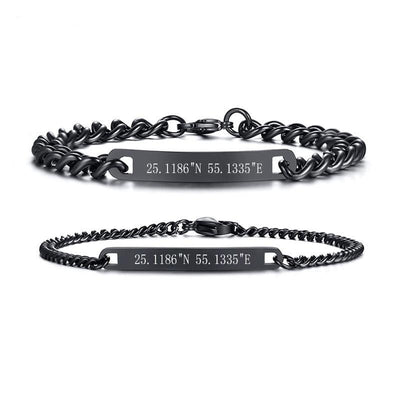 Bracelet Couple Coordonnées GPS Personnalisable - MatchingMood