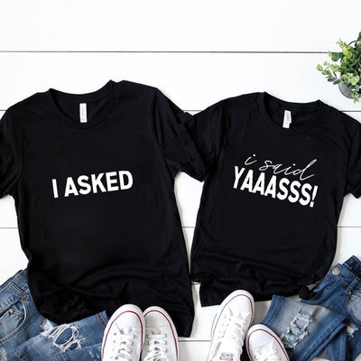 T Shirt J'ai Dit Oui pour Couple - MatchingMood