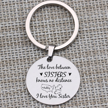 Porte Clé I Love You Sister Argent