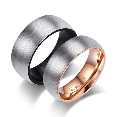 Bague Couple Acier Brossé