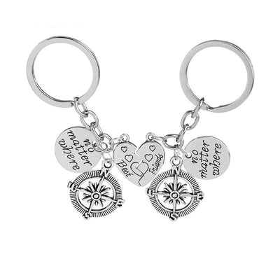 Porte Clé d'Amitié Coeur Boussole - MatchingMood