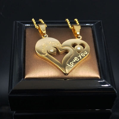 Collier Coeur Séparable Couple Love Or