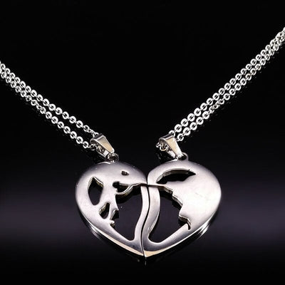 Collier Couple Pendentif Lien d'Amour de dos