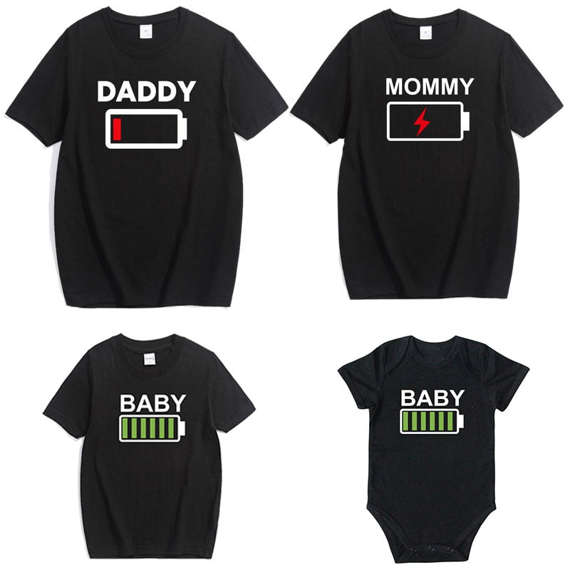 T-shirt Bébé Humour "Batterie Déchargée" - 100% Coton, Manches Courtes, Tailles 3 à 18 Mois - 8