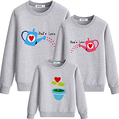 Pull Jardinage Famille d'Amour Gris - MatchingMood