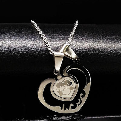Collier Pendentif Coeur Couple