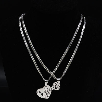 Collier Couple Clé de Mon Coeur I Love You