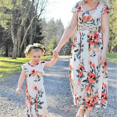 Robe Fleurie Petite Fille et Maman