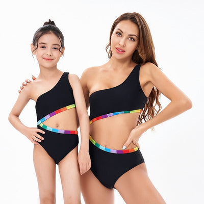 Maillot de Bain Mère Fille Noir