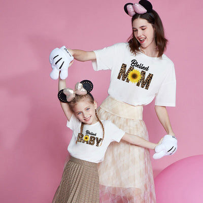 T Shirt Mere Fille Blessed Mom Blessed Baby