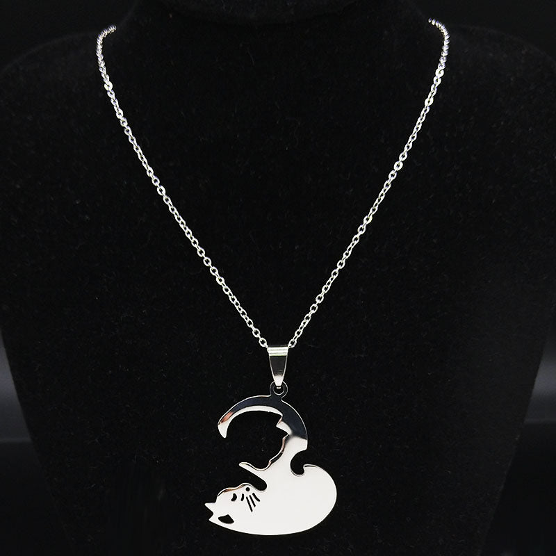 Collier Lui & Elle Cadeau Couple Douce Moitié Acier Clé de Sol + 2