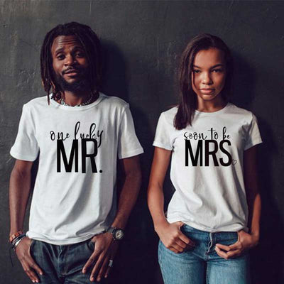 Tee Shirt Couple Mr Lucky - MatchingMood