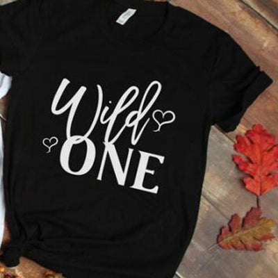 T Shirt Meilleure Amie Wild One Noir - MatchingMood