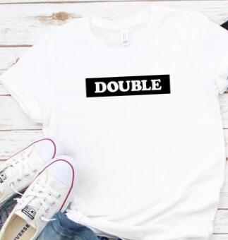 T Shirt Ma Meilleure Amie Double Trouble Blanc - MatchingMood