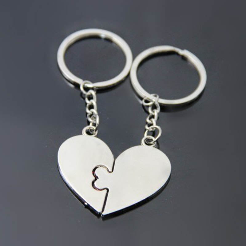 Porte clés Duo de Cœur Or et Noir