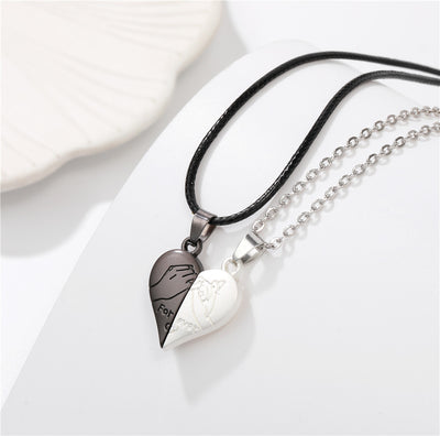 Collier Couple Coeur Mains Réunis
