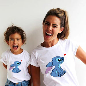 T Shirt Mère Fille Disney Stitch Amour