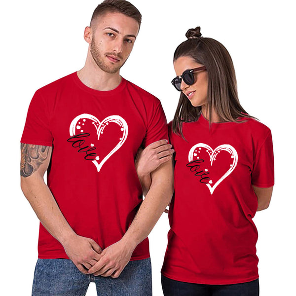 Tee Shirt Couple Coeur Love