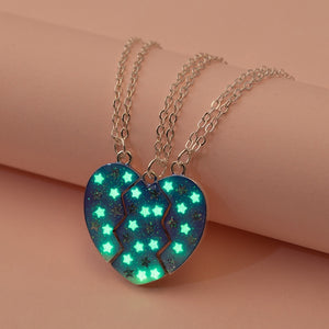 Collier Trois Meilleures Amies Coeur Étoiles