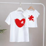 T Shirt Mère Fille Coeur Puzzle