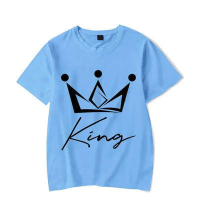 T Shirt Couple King Queen Moderne